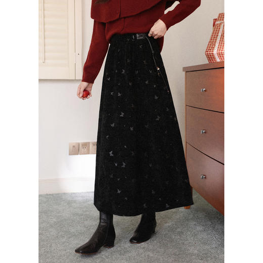 鹿向南【1217/20:00新品前1小时7折限量100件】黑色半身裙 商品图0