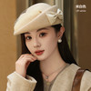 雀说 澳洲羊毛呢时装帽子女秋冬毡帽网纱礼帽贝雷帽THO-9383 商品缩略图0
