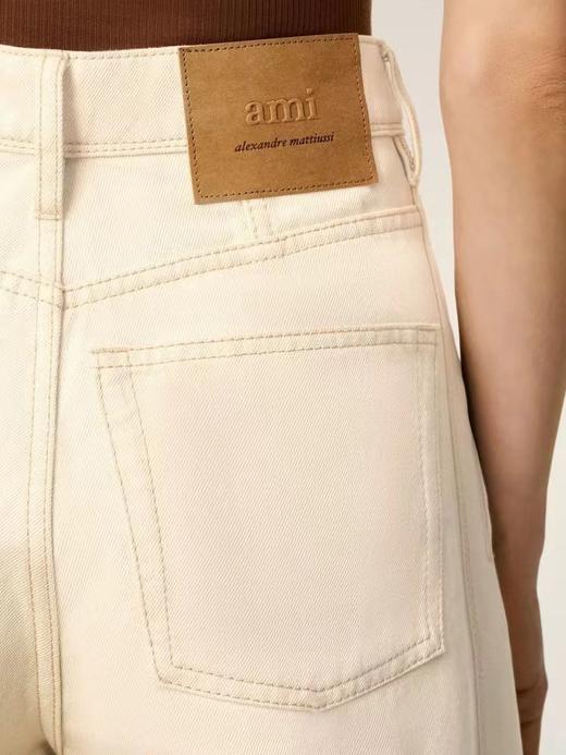 D121463女士字母贴牌棉斜纹牛仔内里织绒阔腿牛仔裤 商品图13