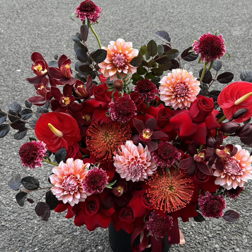 《喜气洋洋》针垫红掌奶油桃子红色系抱抱桶 商品图5