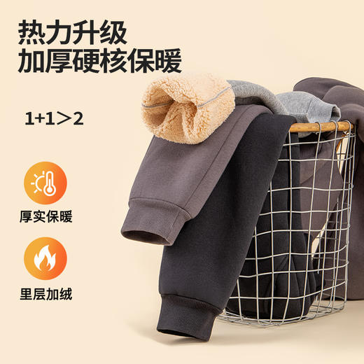 【清仓捡漏】【羊羔绒】【100 110 160】【精典泰迪】男童冬款加绒加厚保暖休闲卫裤 商品图2