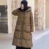 丁摩 白鸭绒过膝长款羽绒服简约连帽外套 商品缩略图1