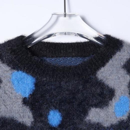 8606SDSA男士秋冬新款痞帅男装美式刺绣字母拼接圆领毛衣复古百搭上衣 商品图1