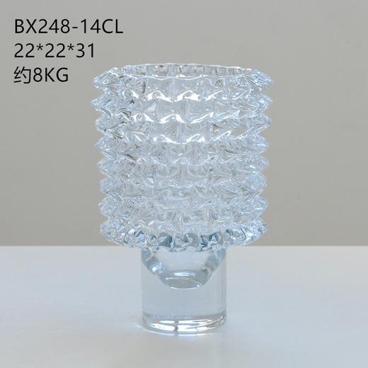 轻奢水晶厚底玻璃花瓶客厅创意摆件鲜花水养高级感插花装饰品 商品图5