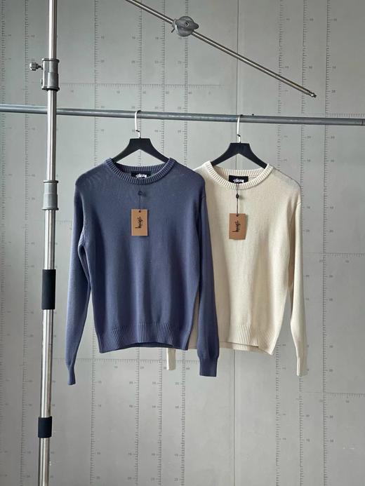 D121479背面Logo印花西海岸复古休闲情侣圆领针织毛衣 商品图0