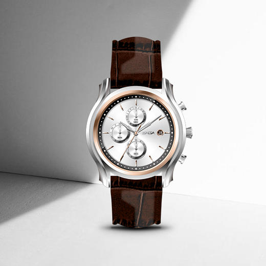 SAGA世家表男士手表进口石英机芯带日历简约时尚手表 商品图2