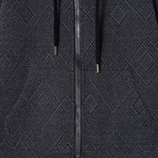 SDSA秋冬新款痞帅男装韩版提花菱形格拉链连帽卫衣百搭宽松上衣 商品图2