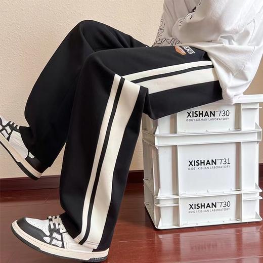 D121456简洁大气贴布织带拼接字母休闲卫裤男女同款 商品图8