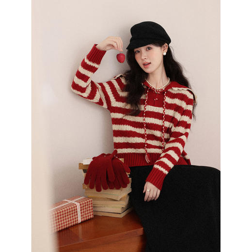 鹿向南【1217/20:00新品前1小时7折限量100件】红色毛衣 商品图4