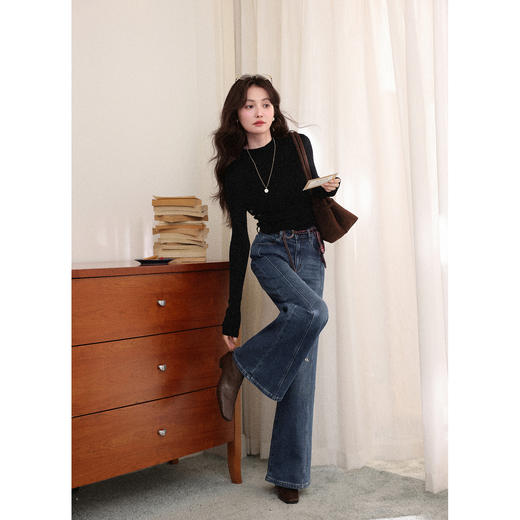 鹿向南【1217/20:00新品前1小时7折限量100件】加绒蓝色牛仔裤 商品图2