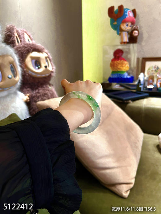 玻璃种飘翠圆镯【5122412】圈口56.3。具体价格微信咨询 商品图4