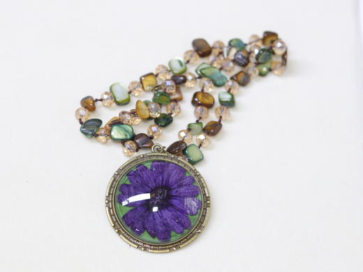 押花串珠项链 商品图2