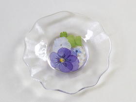 玻璃押花杯垫 饰品碟