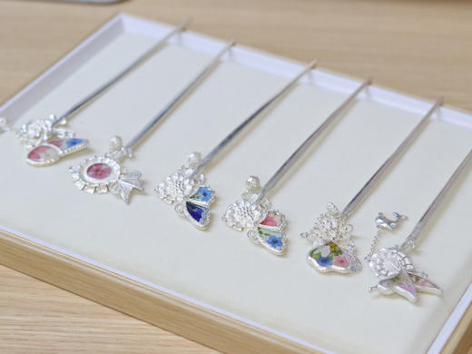 苗银押花发簪 商品图0