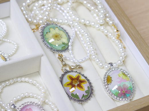 押花珍珠项链 商品图0