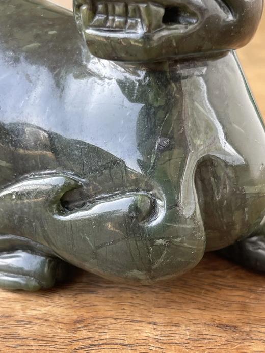 和田碧玉圆雕貔貅把玩件，顺丰包邮 商品图13