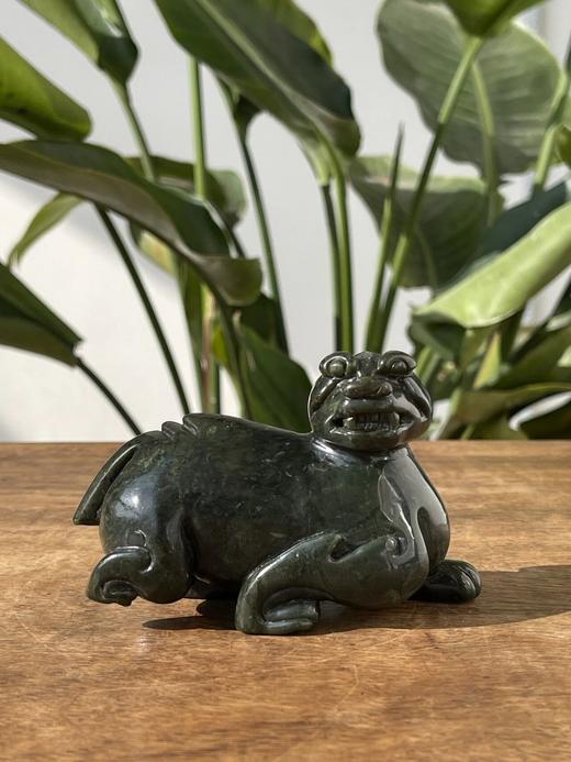 和田碧玉圆雕貔貅把玩件，顺丰包邮 商品图0