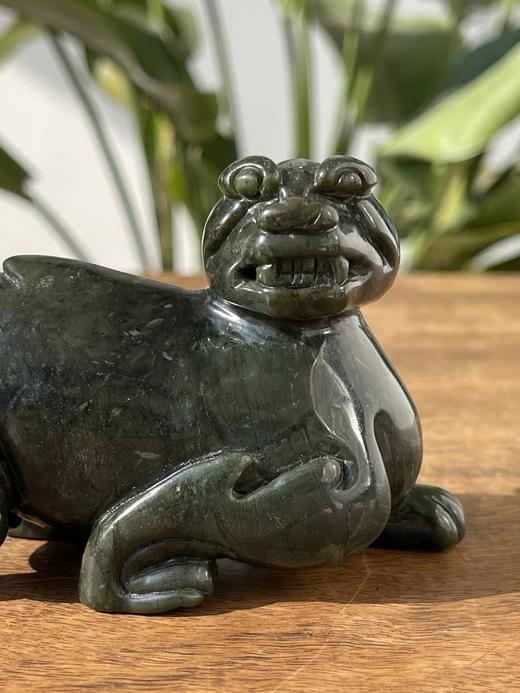 和田碧玉圆雕貔貅把玩件，顺丰包邮 商品图3