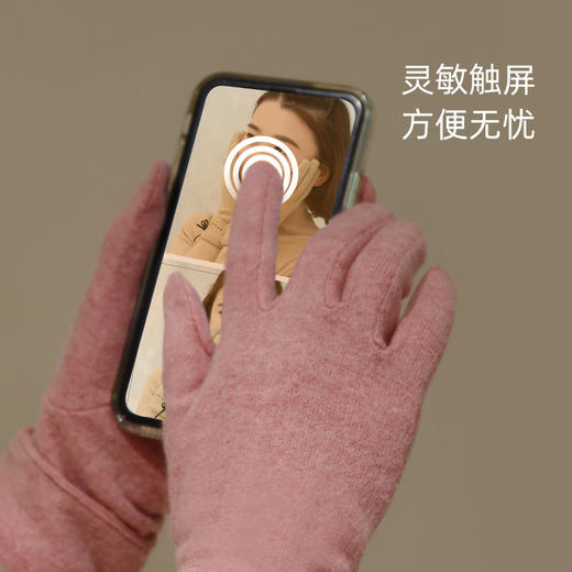 雀说羊毛手套女士秋冬季防风防寒加绒保暖户外运动开车可触屏分指手套ALWST5007-5010 商品图3