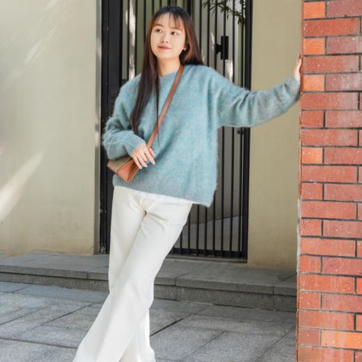 菜菜家花纱拉毛毛衣|绵羊毛+羊绒混纺，无缝一体，宽松版型，单穿叠搭都可 商品图1