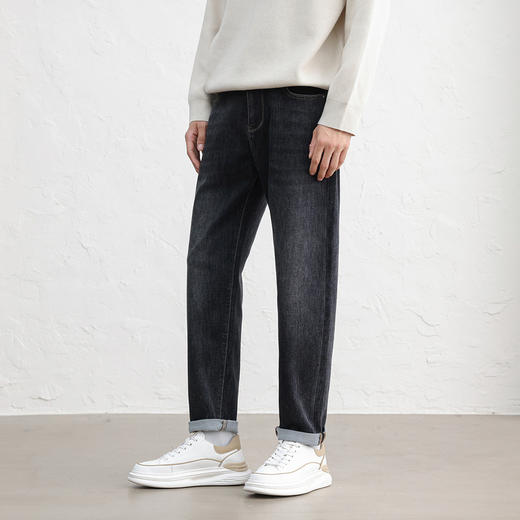 GXG男装25秋季复古简约经典日常通勤牛仔裤舒适亲肤男式直筒裤K&C 商品图1