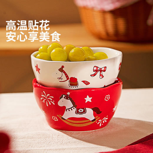 摩登主妇马年陶瓷米饭碗家用碗具2025新款高颜值餐具乔迁新年礼物 商品图2