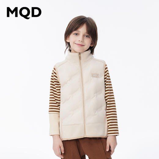 【秒】【MQD】男童潮酷时尚绒感针织拼接羽绒马甲外套 商品图0