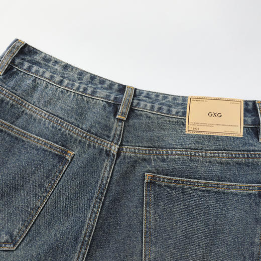 GXG男装25秋季简约复古舒适有型日常通勤直筒休闲男式牛仔长裤子K&C 商品图13