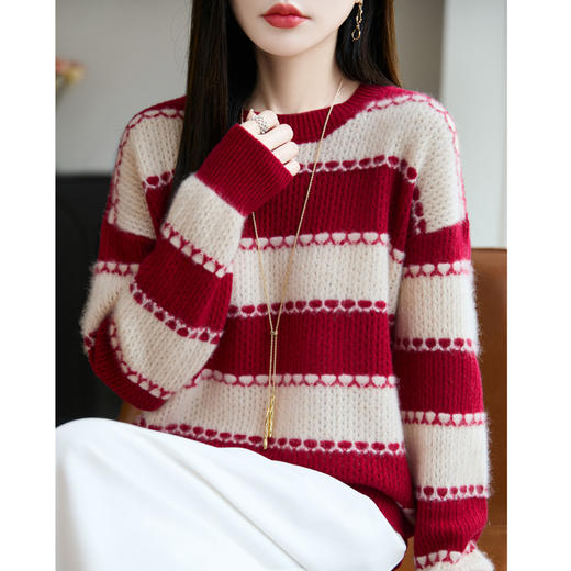 【清河羊毛羊绒专场】鹿展Z164 女士高领开衫羊毛衫 商品图1