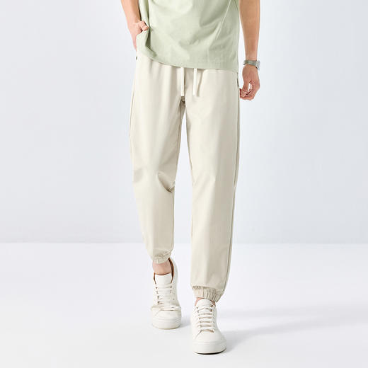 GXG男装25夏季时尚撞色抽绳舒适松紧腰简约百搭男式束脚长裤K&C 商品图8