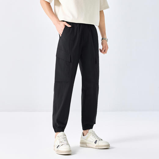 GXG男装25春季时尚工装户外多袋松紧腰抽绳束脚裤男式休闲长裤K&C 商品图2