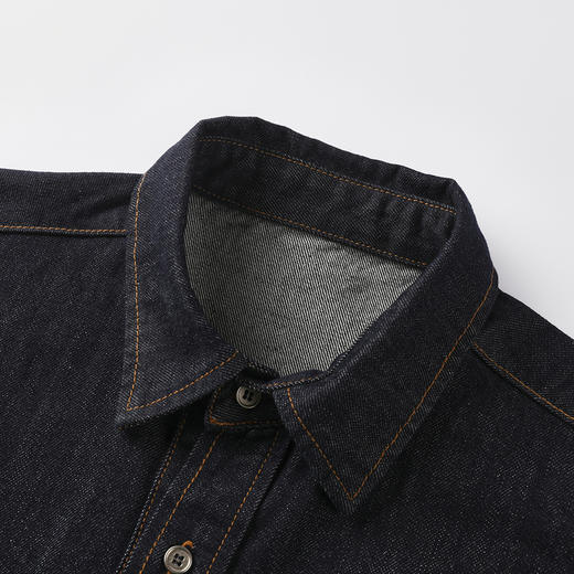 GXG男装25秋季经典水洗防掉色翻盖口袋简约翻领男式牛仔夹克外套K&C 商品图7