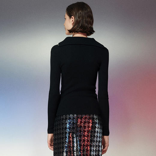 EITIE爱特爱春季新款洋气修身针织衫上衣7701403 商品图9