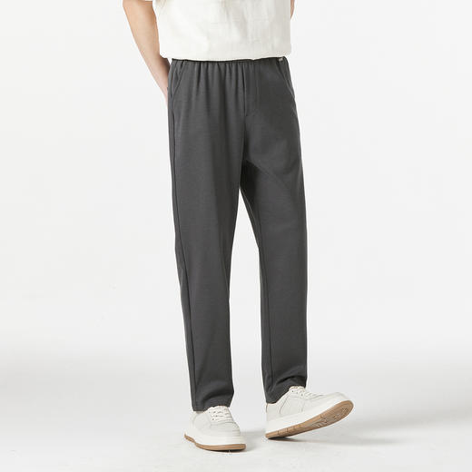 GXG男装【含莱赛尔】25春季松紧腰抽绳字母刺绣男式直筒休闲裤K&C 商品图3