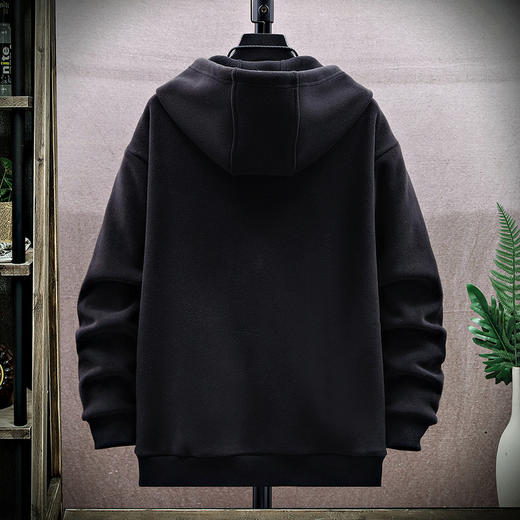 GXG男装冬季宽松休闲开衫百搭简约男式连帽卫衣外套K&C 商品图3