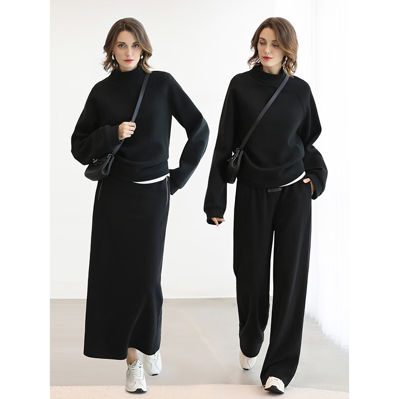 COCOBELLA抗静电拉绒立领卫衣女发热保暖半高领上衣SE3013-3