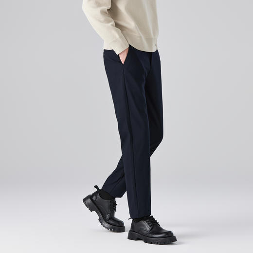 GXG男装秋季时尚百搭舒适微弹商务通勤男士休闲直筒长裤K&C 商品图2