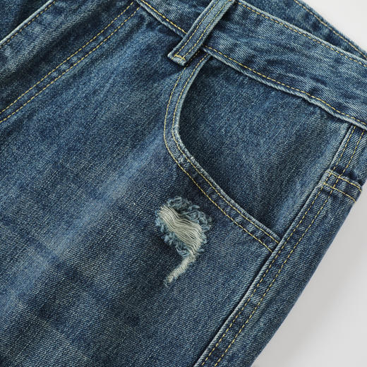 GXG男装25秋季个性潮流破洞款宽松休闲直筒百搭男式牛仔长裤K&C 商品图3