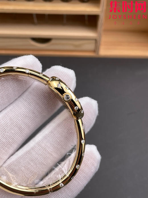 卡地亚 BBA浴缸手镯系列 浴缸满天星 女士腕表 新款实拍 包金莫桑钻 商品图5