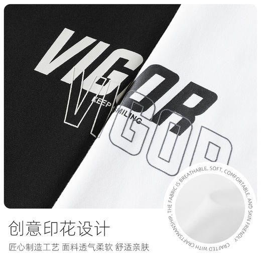 GXG男装【100%棉】25春季简约百搭字母印花圆领休闲男式长袖卫衣K&C 商品图4