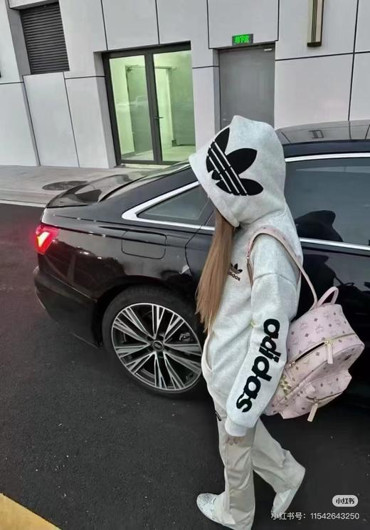 D121599冬季新款高版字母刺绣贴布男女同款加绒连帽卫衣 商品图8