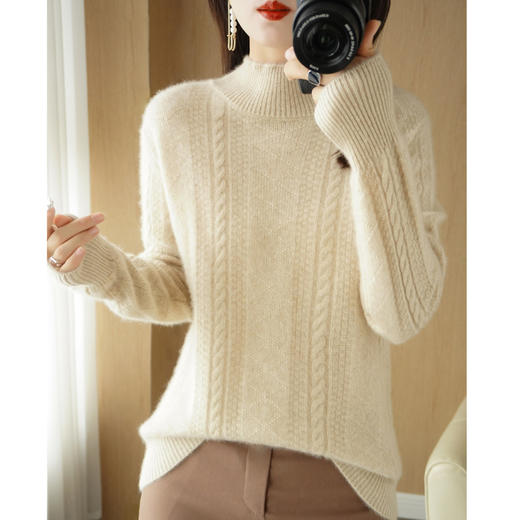 【清河羊毛羊绒专场】鹿展Z850 女士高领羊毛衫  商品图4