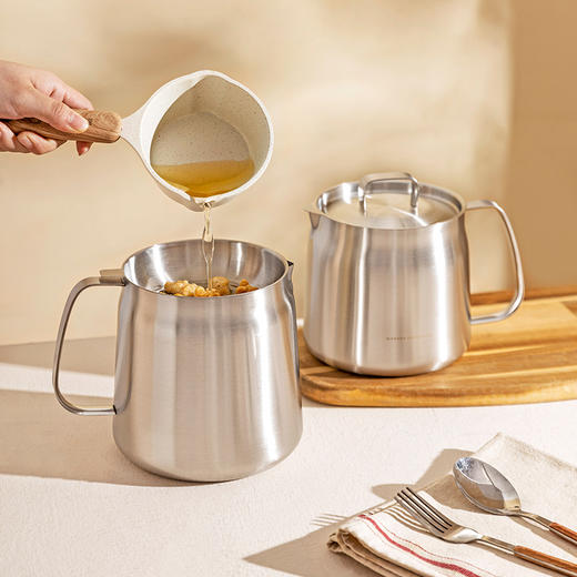 摩登主妇304不锈钢滤油壶厨房家用漏油网过滤油渣神器油瓶油罐壶 商品图0