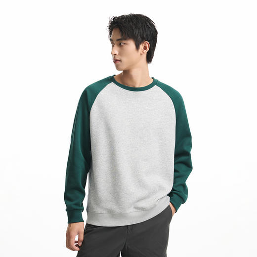 GXG男装秋季时尚撞色拼接套头圆领插肩袖男式长袖休闲卫衣K&C 商品图8