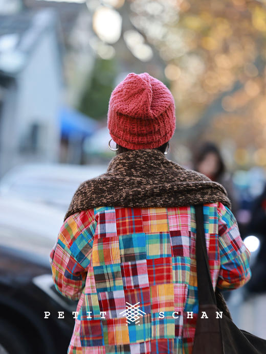 PETIT SCHAN小闪 CLO#995 Colorful 五颜六色 手工拼接印度棉百家布3M黑科技高效暖绒绗棉格纹衬衫外套 商品图1