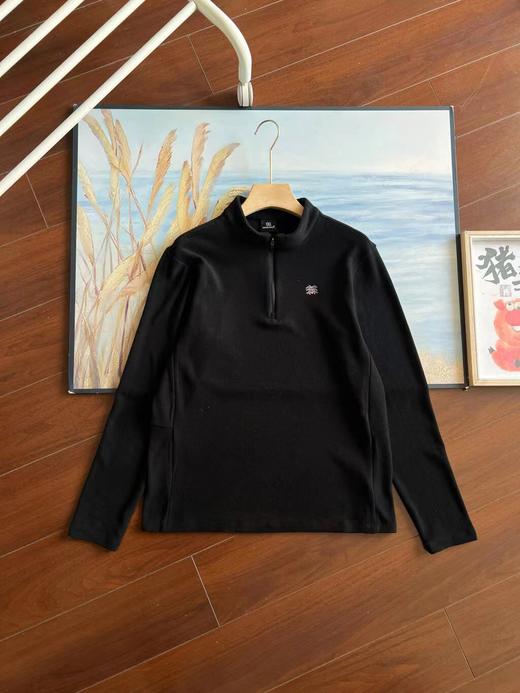 D121528秋冬新品户外新款男款弹力运动户外休闲中厚半高拉链长袖底衫 商品图9