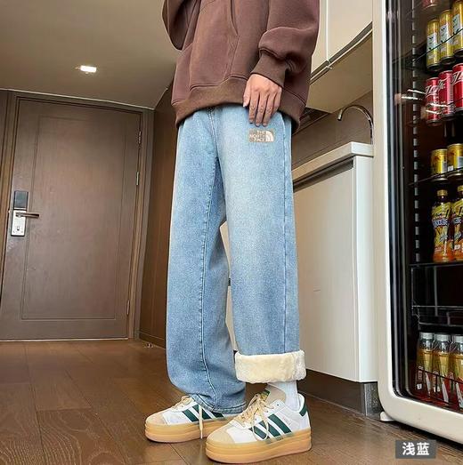 D121577加绒加厚水洗冬季新款柔软舒适牛仔裤 商品图0