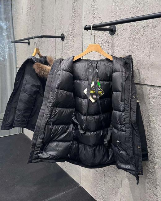 D121540休闲机能工装风纯色毛领连帽中长款滑雪服极地羽绒服男女同款 商品图4