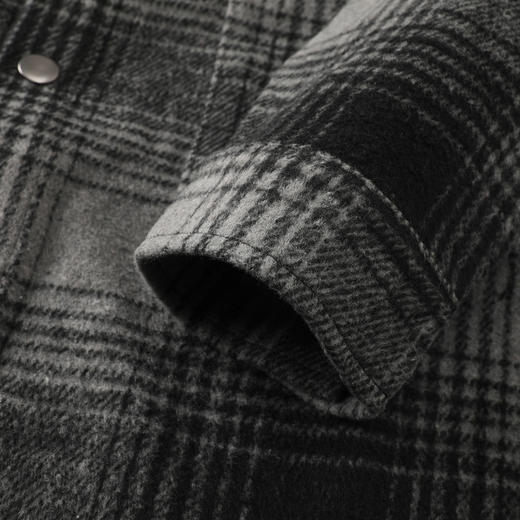 GXG男装25秋季时尚撞色棋盘格纹复古简约工装通勤男式翻领夹克K&C 商品图11