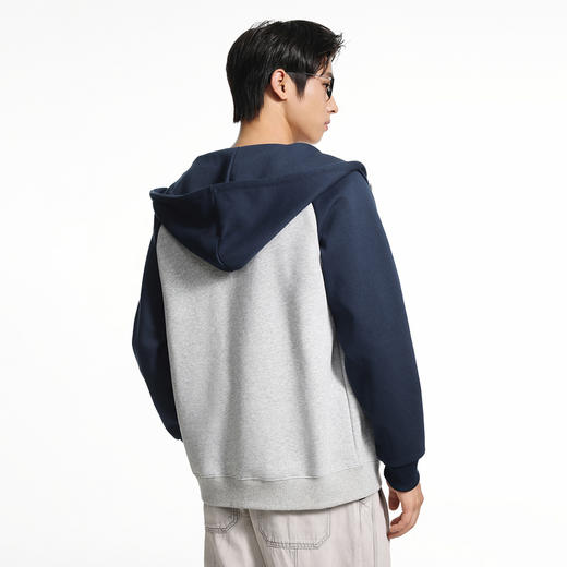 GXG男装秋季时尚潮流撞色休闲上衣男式宽松运动连帽开衫卫衣K&C 商品图3